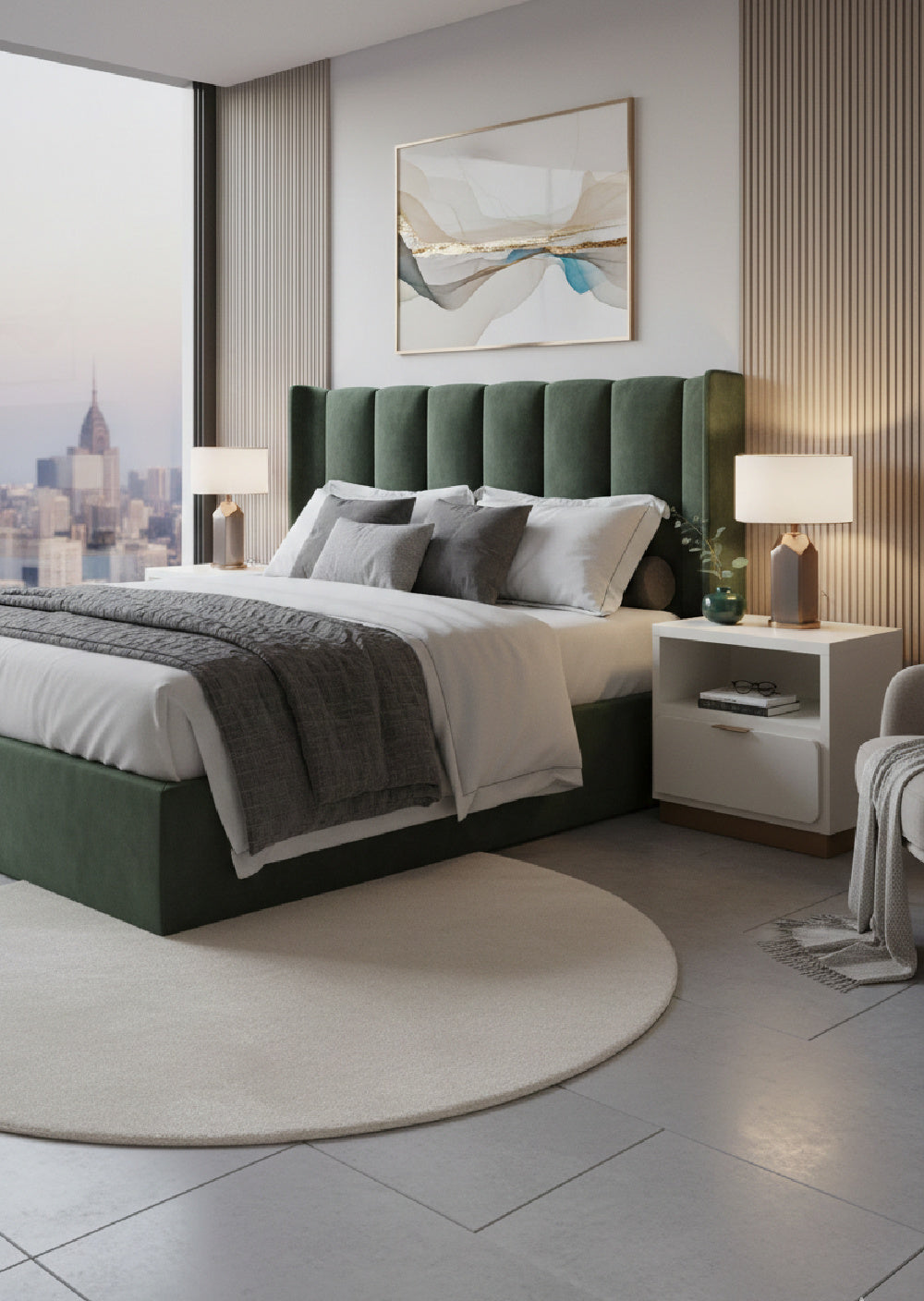 Modern European furniture - Rectangular Cream Bedside Table - www.oroa.com | Oroa.com