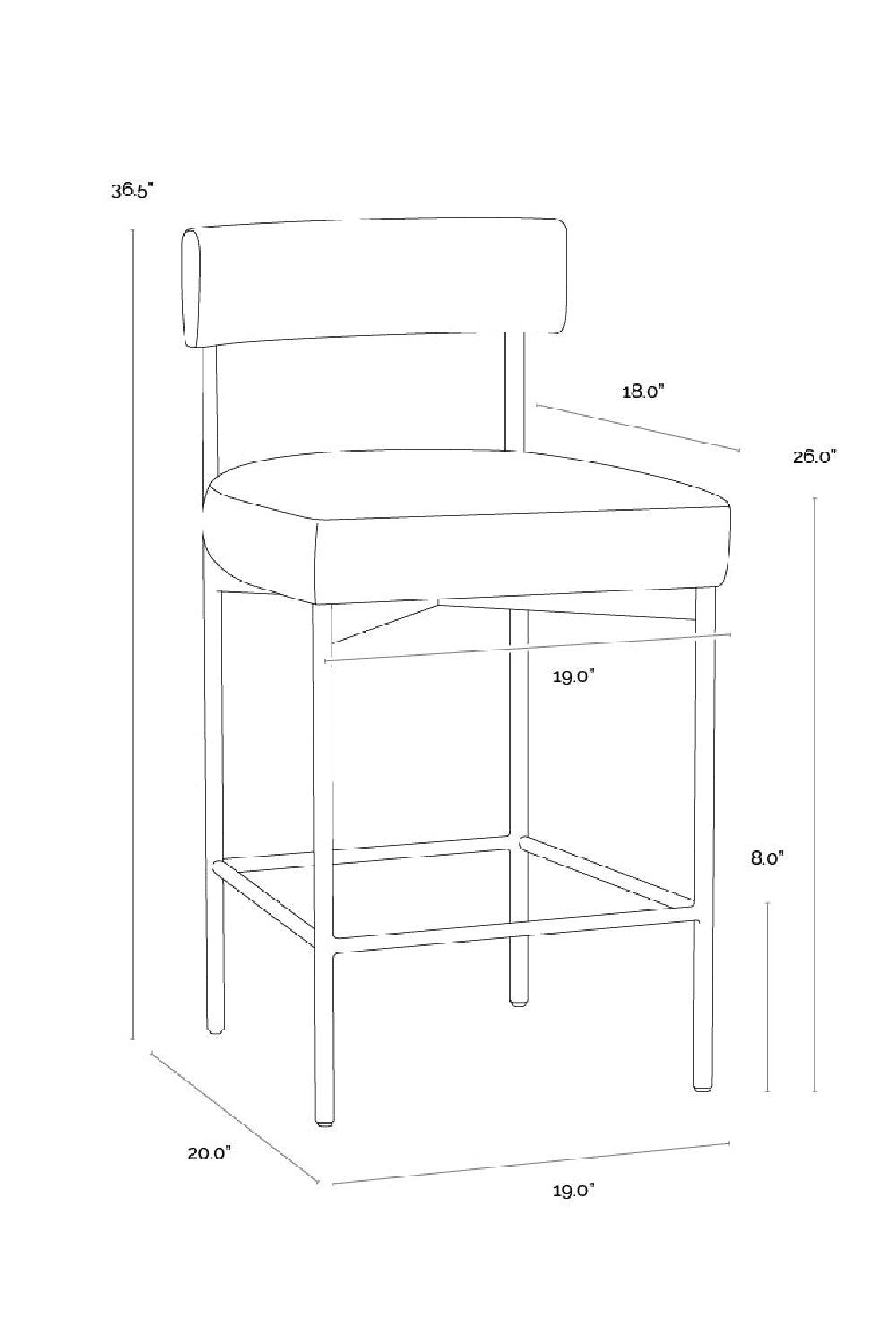 Modern European furniture - Low Back Fabric Counter Stool - www.oroa.com | Oroa.com