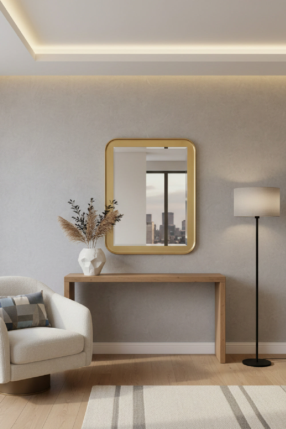 Modern European furniture - Gold Framed Wall Mirror - www.oroa.com | Oroa.com