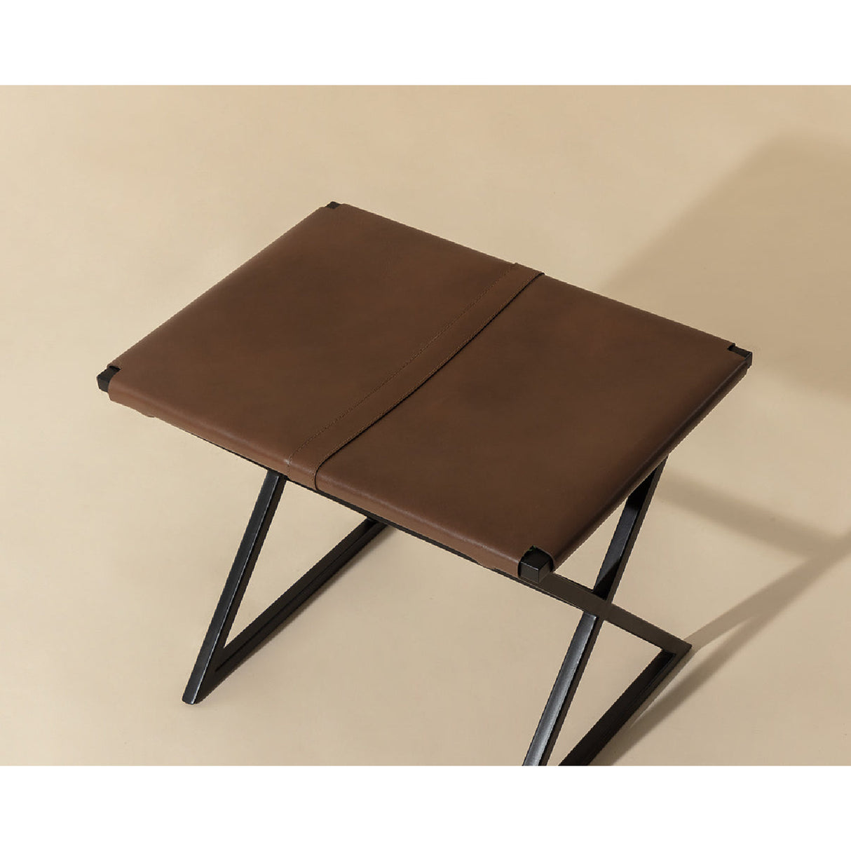 Brown Leather Stool Modern European furniture - - www.oroa.com | Oroa.com