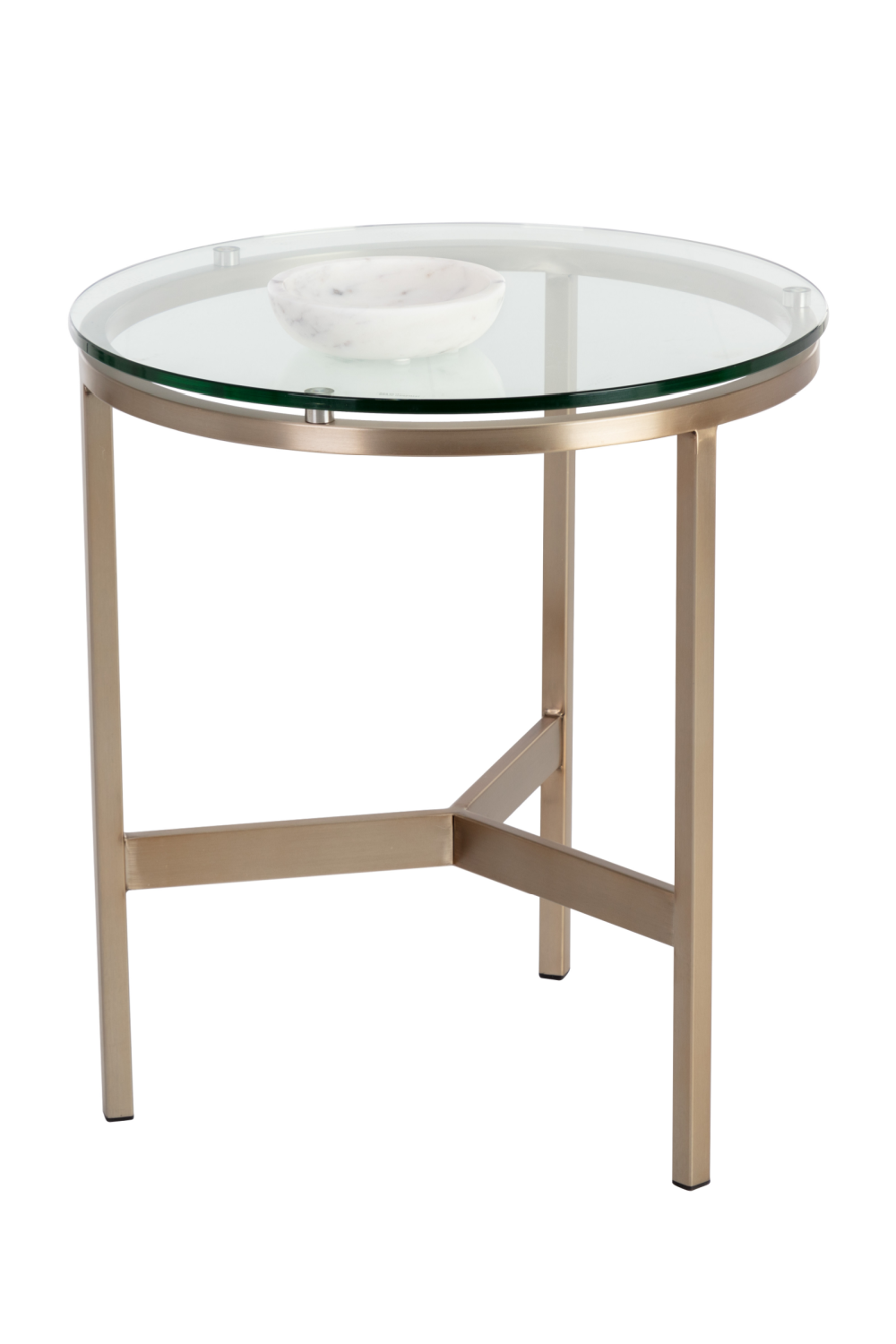 Tempered Glass Round End Table Modern European furniture - www.oroa.com | Oroa.com