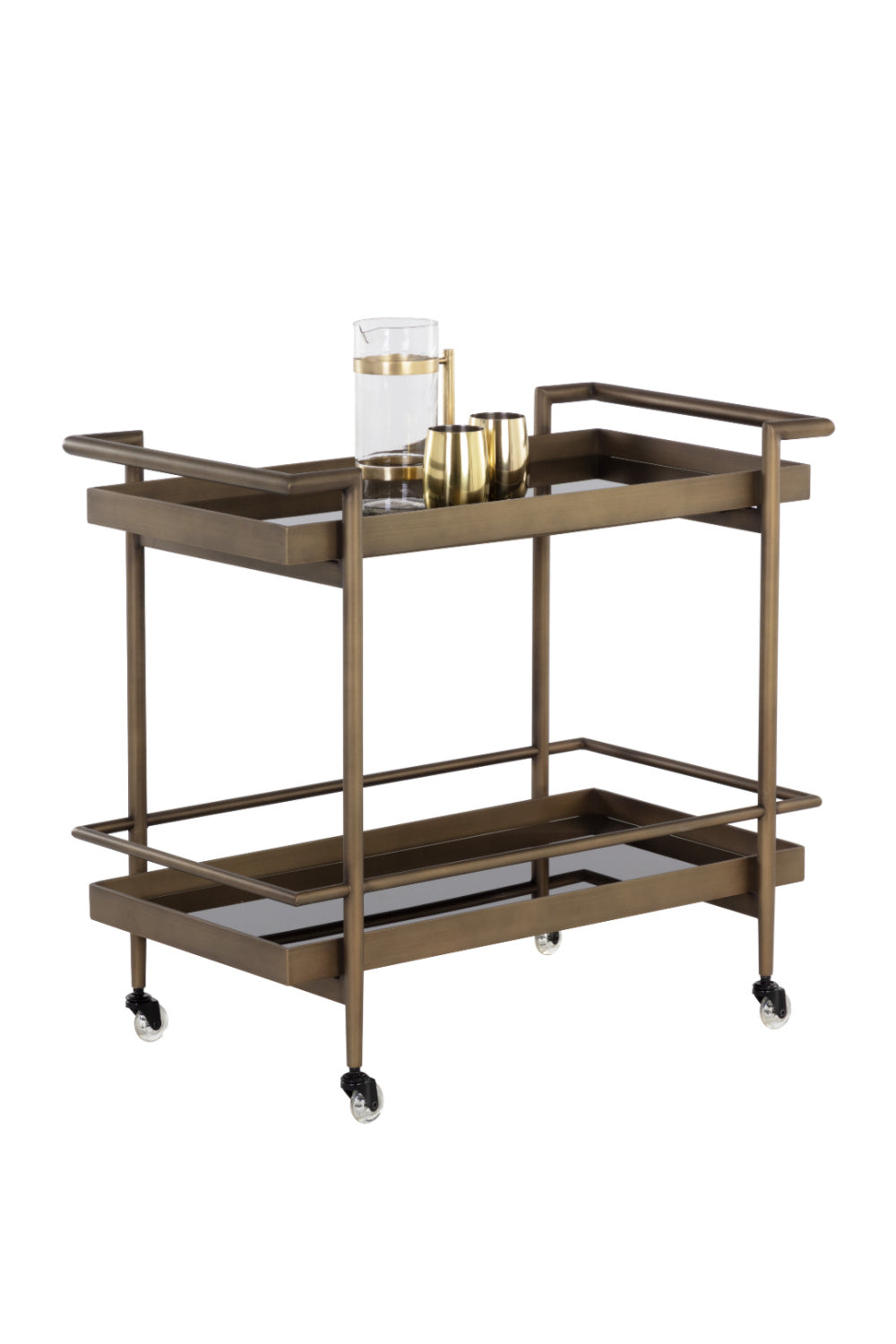 Modern European furniture - Black Glass Shelves Bar Cart - www.oroa.com | Oroa.com