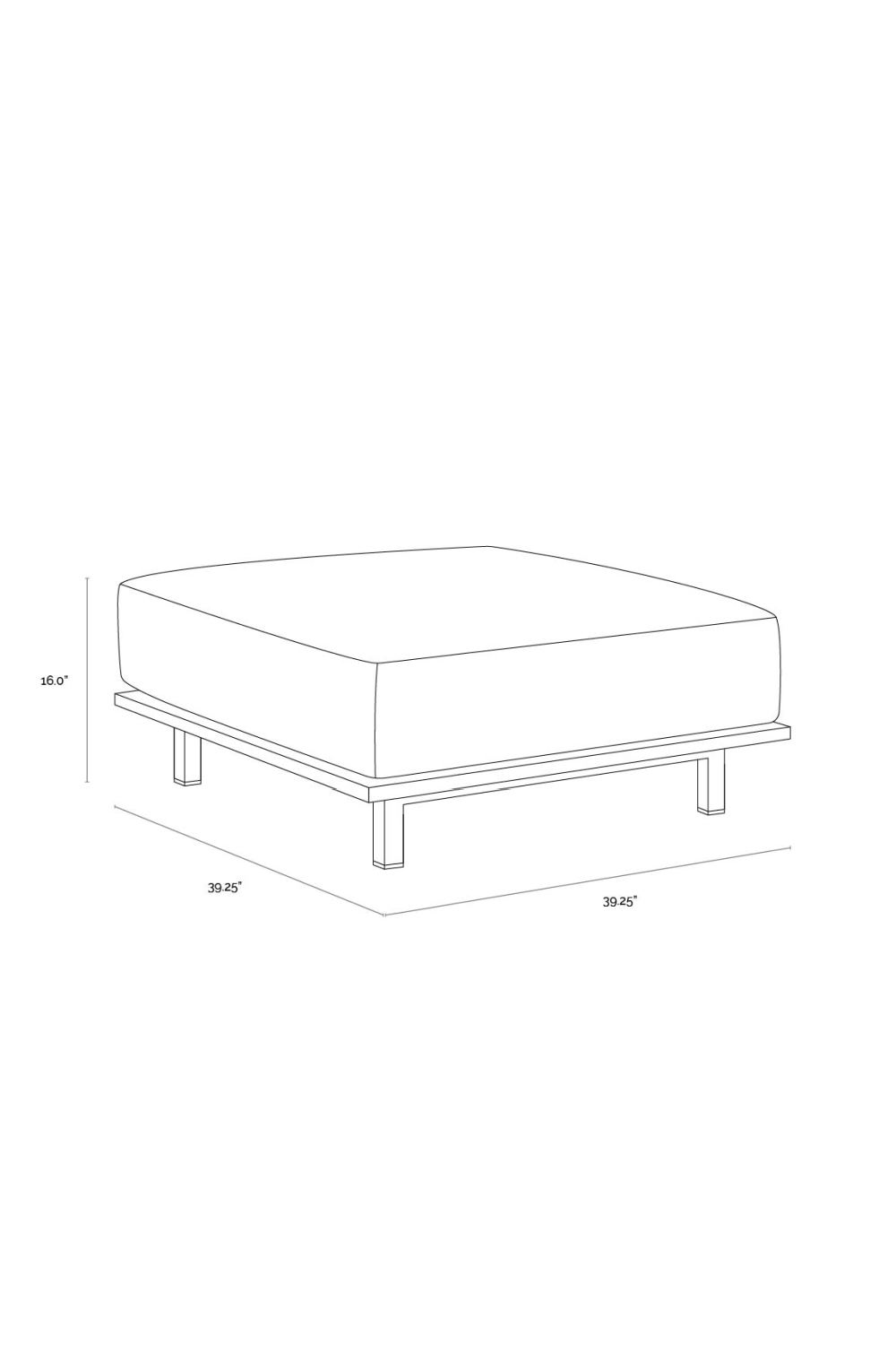Modern European furniture - Wood Base Upholstered Ottoman - www.oroa.com | Oroa.com