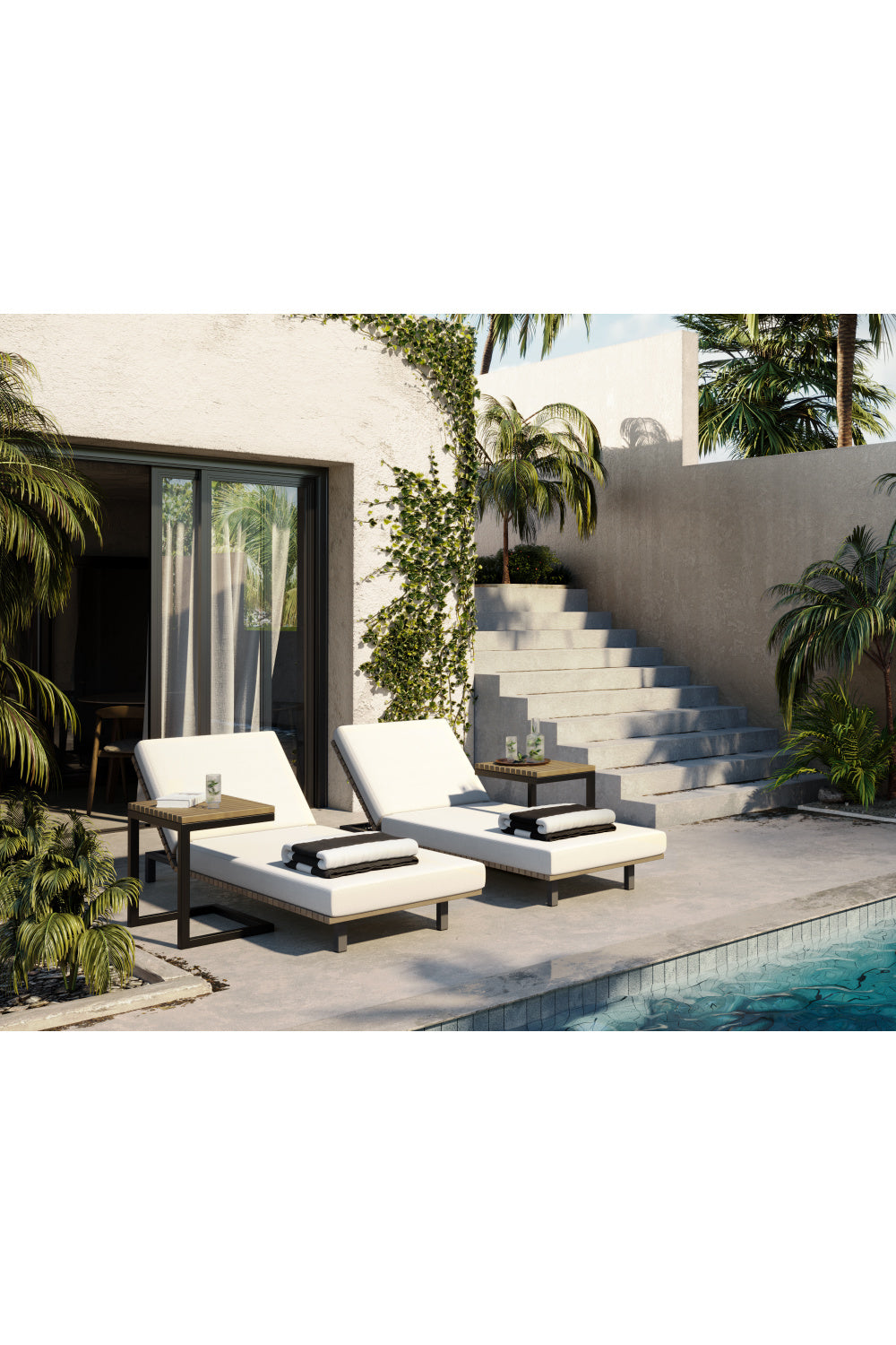 Modern European furniture - C-Shaped Teak Indoor/Outdoor End Table - www.oroa.com | Oroa.com