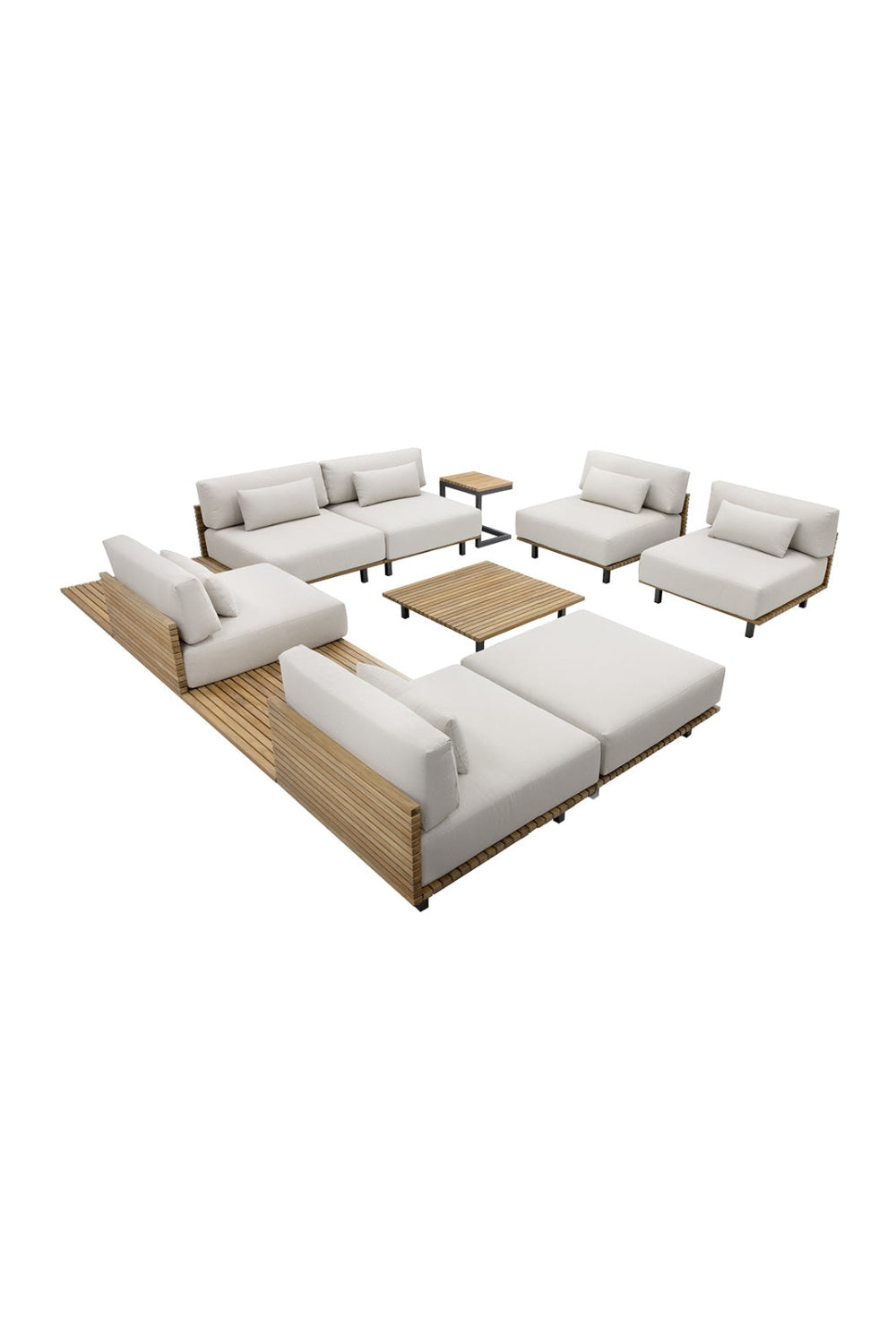 Modern European furniture - C-Shaped Teak Indoor/Outdoor End Table - www.oroa.com | Oroa.com