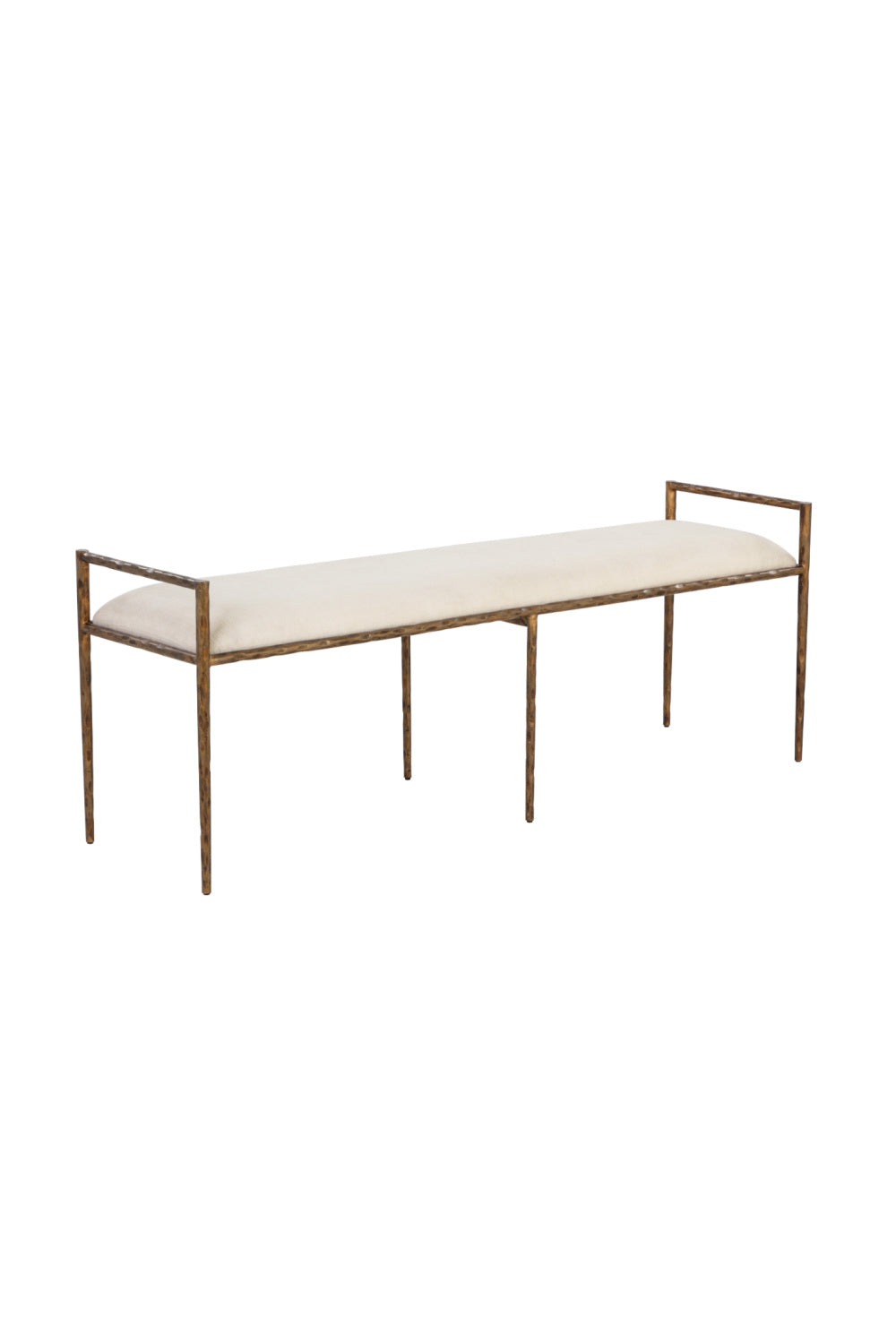 Modern European furniture - Gold Framed White Bench - www.oroa.com | Oroa.com
