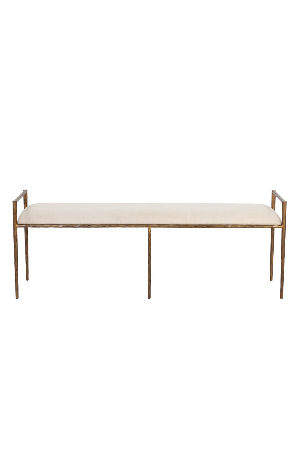 Modern European furniture - Gold Framed White Bench - www.oroa.com | Oroa.com