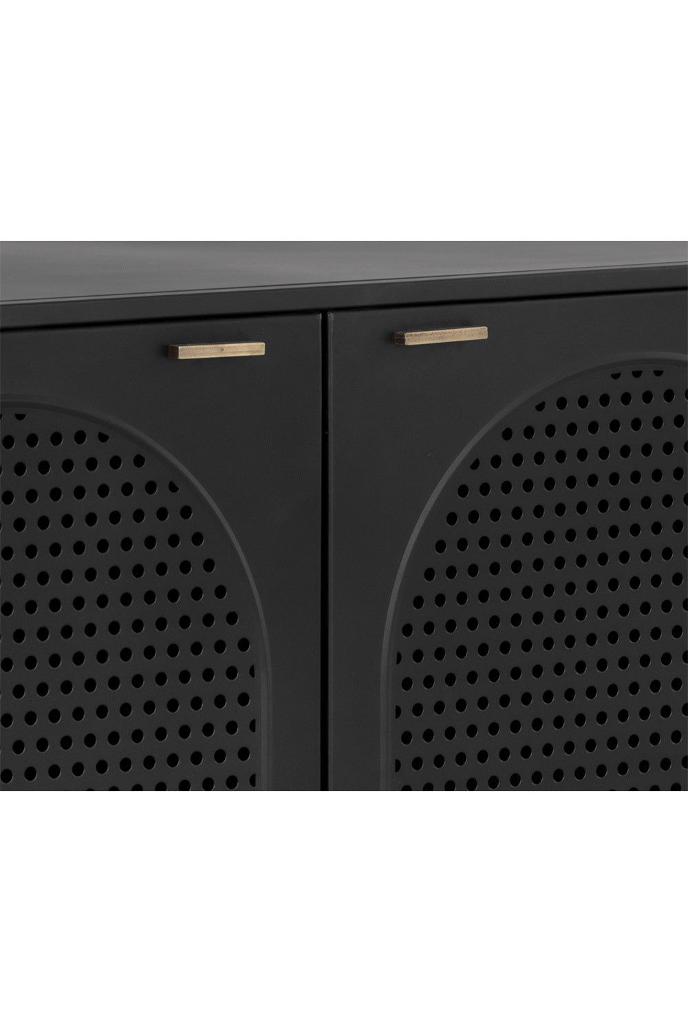 Modern European furniture - Black Perforated Metal 3-Door Sideboard - www.oroa.com | Oroa.com