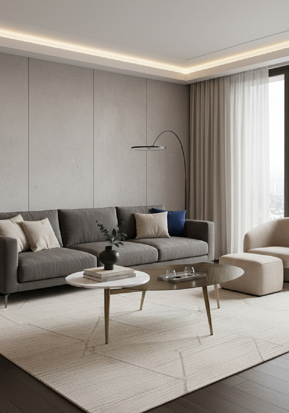 Modern European furniture - Oval Antique Brass Coffee Table - www.oroa.com | Oroa.com