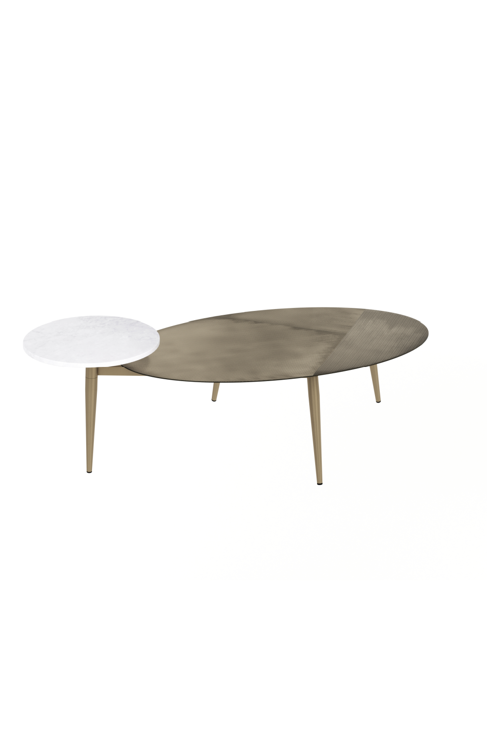Modern European furniture - Oval Antique Brass Coffee Table - www.oroa.com | Oroa.com