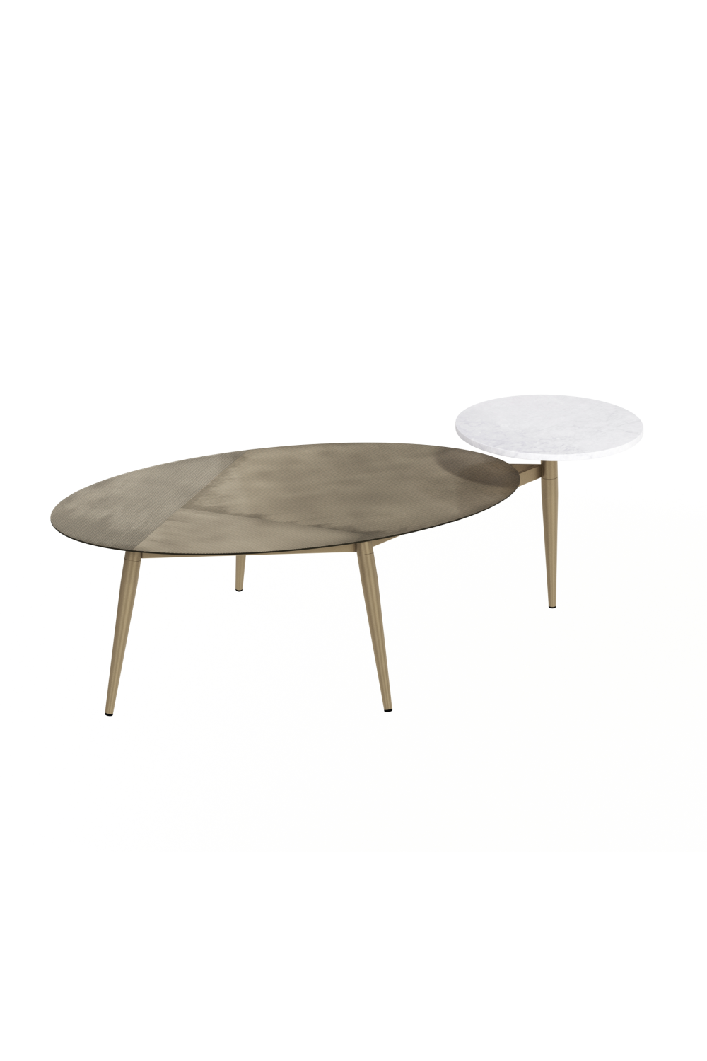 Modern European furniture - Oval Antique Brass Coffee Table - www.oroa.com | Oroa.com