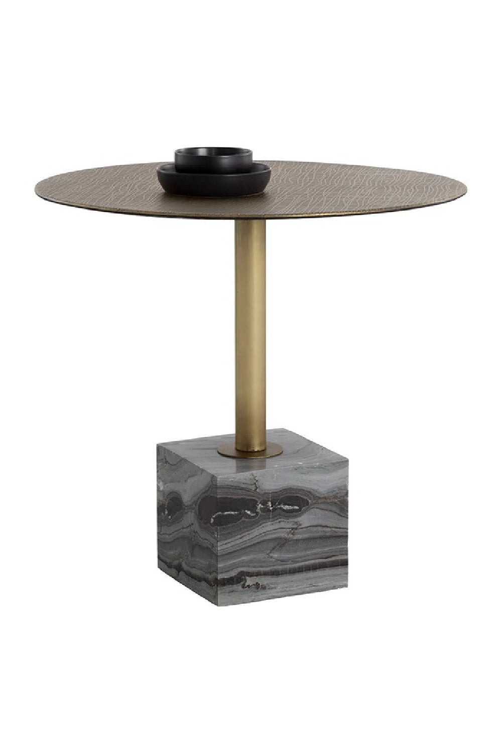 Modern European furniture - Antique Brass Marble Bistro Table - www.oroa.com | Oroa.com