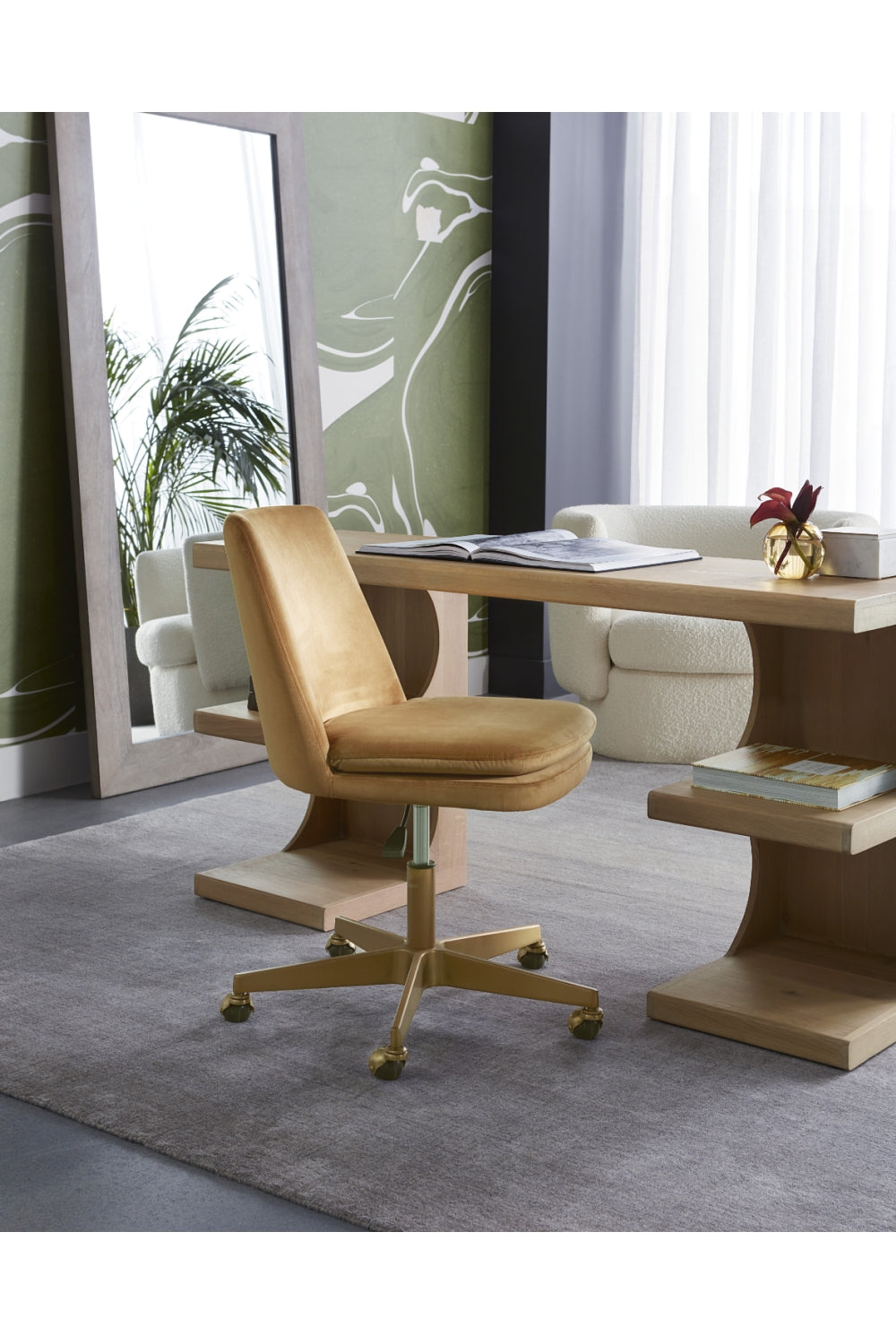 Modern European furniture - Matte Gold Base Office Chair - www.oroa.com | Oroa.com