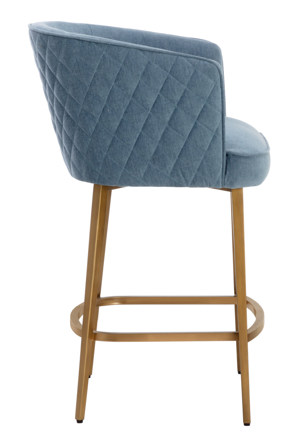 Modern European furniture - Diamond-Stitched Blue Counter Stool - www.oroa.com | Oroa.com