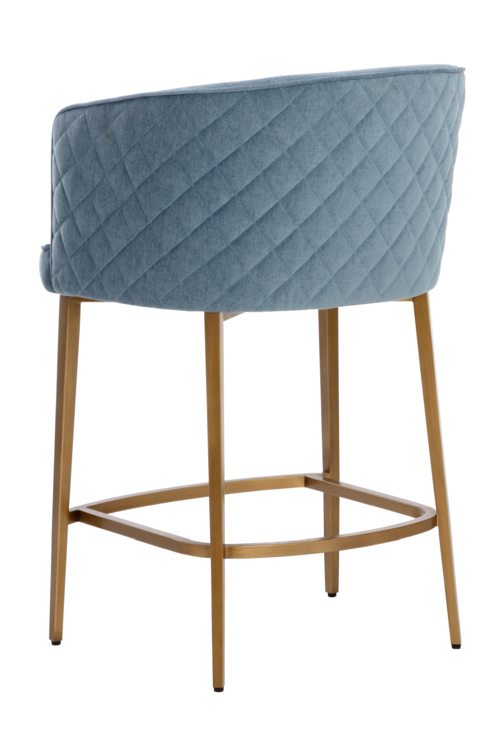 Modern European furniture - Diamond-Stitched Blue Counter Stool - www.oroa.com | Oroa.com