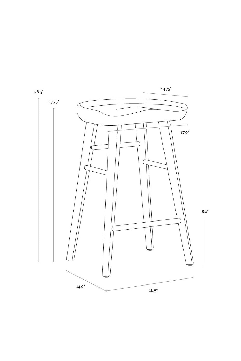 Modern European furniture - Wooden Counter Stool - www.oroa.com | Oroa.com
