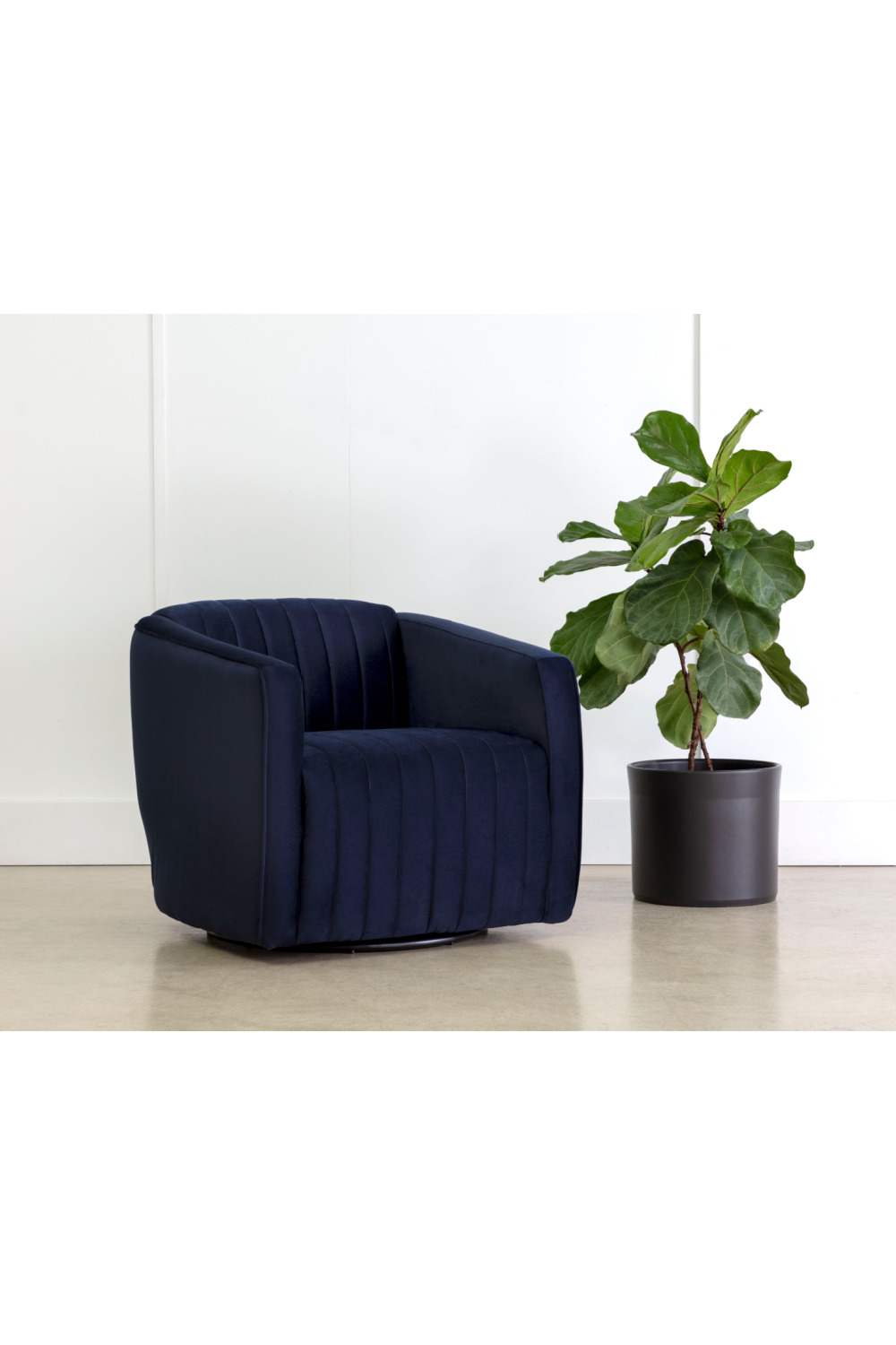 Modern European furniture - Channel Tufted Swivel Lounge Chair - www.oroa.com | Oroa.com
