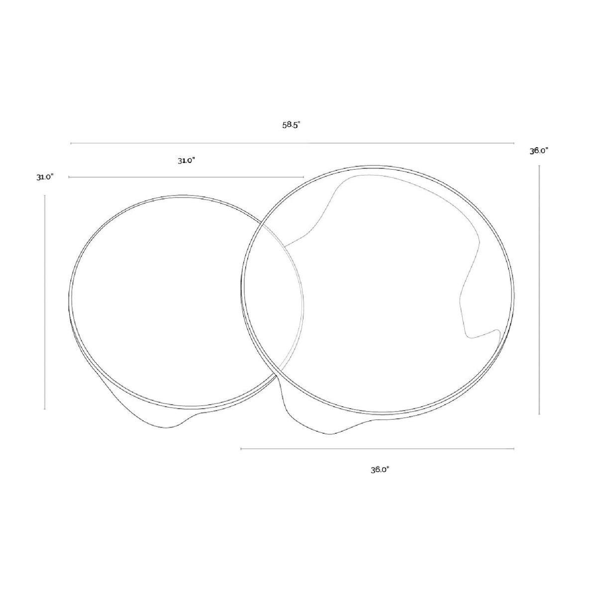 Modern European furniture - Gold Framed Nesting Coffee Tables (2) - www.oroa.com | Oroa.com