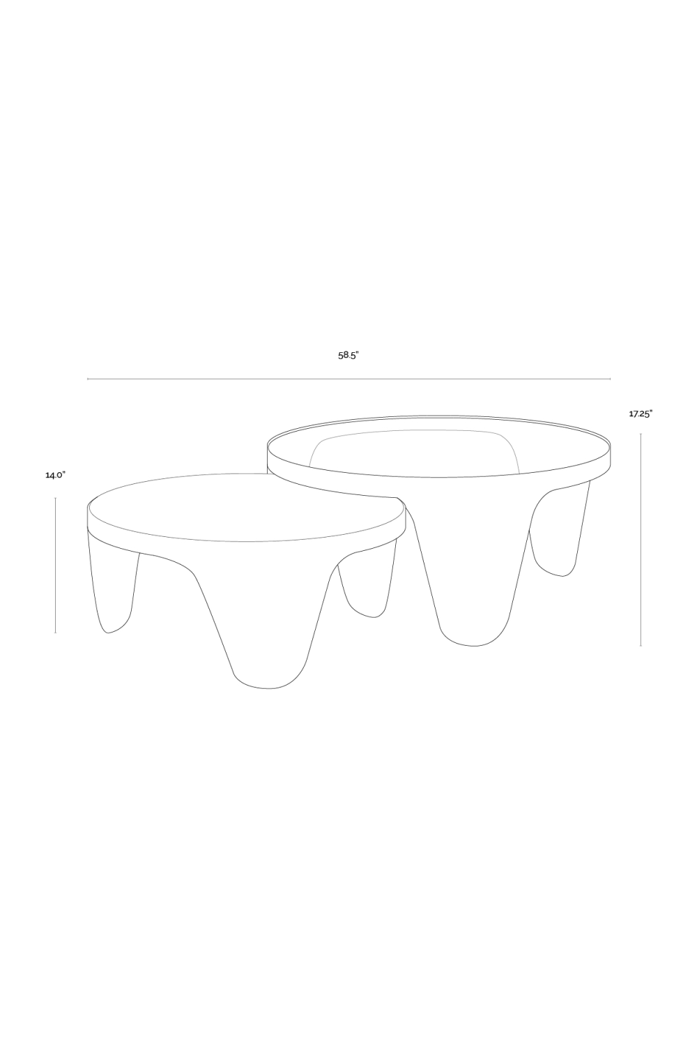 Modern European furniture - Gold Framed Nesting Coffee Tables (2) - www.oroa.com | Oroa.com