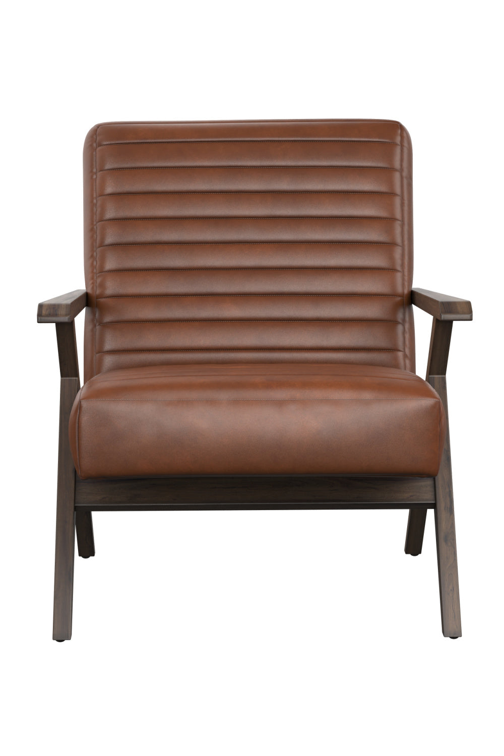 Modern European furniture - Brown Leather Channeled Lounge Chair - www.oroa.com | Oroa.com