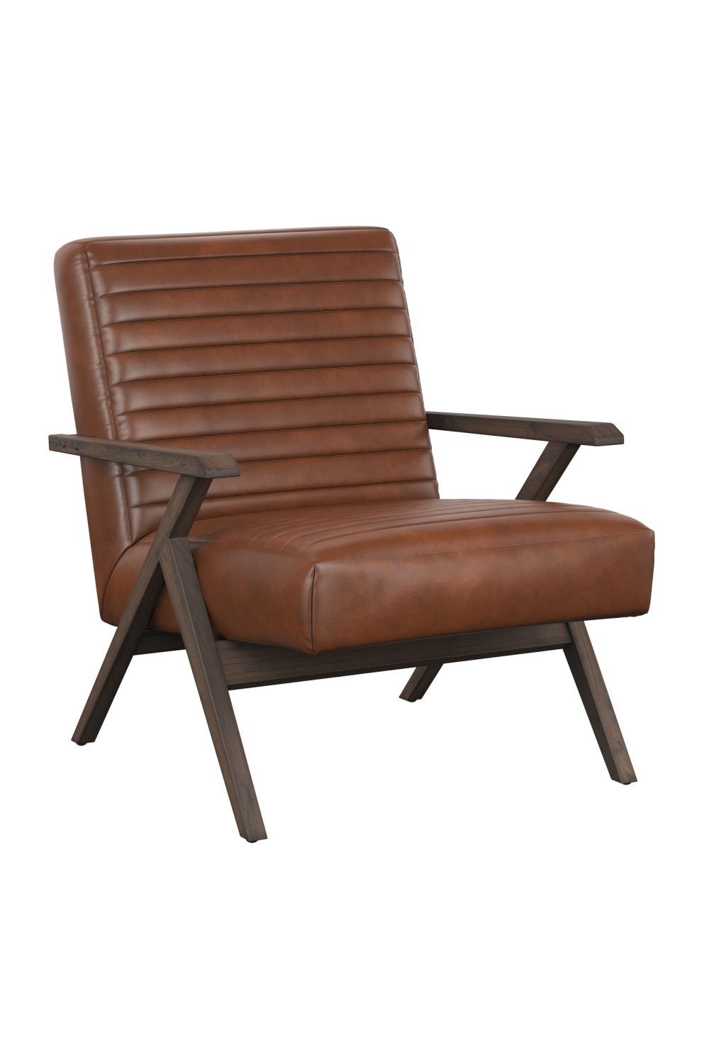 Modern European furniture - Brown Leather Channeled Lounge Chair - www.oroa.com | Oroa.com