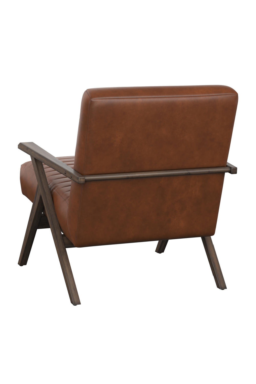 Modern European furniture - Brown Leather Channeled Lounge Chair - www.oroa.com | Oroa.com