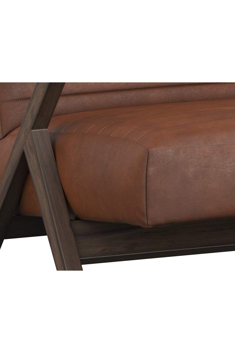 Modern European furniture - Brown Leather Channeled Lounge Chair - www.oroa.com | Oroa.com
