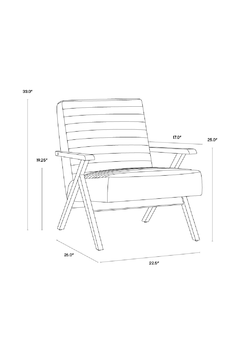 Modern European furniture - Brown Leather Channeled Lounge Chair - www.oroa.com | Oroa.com
