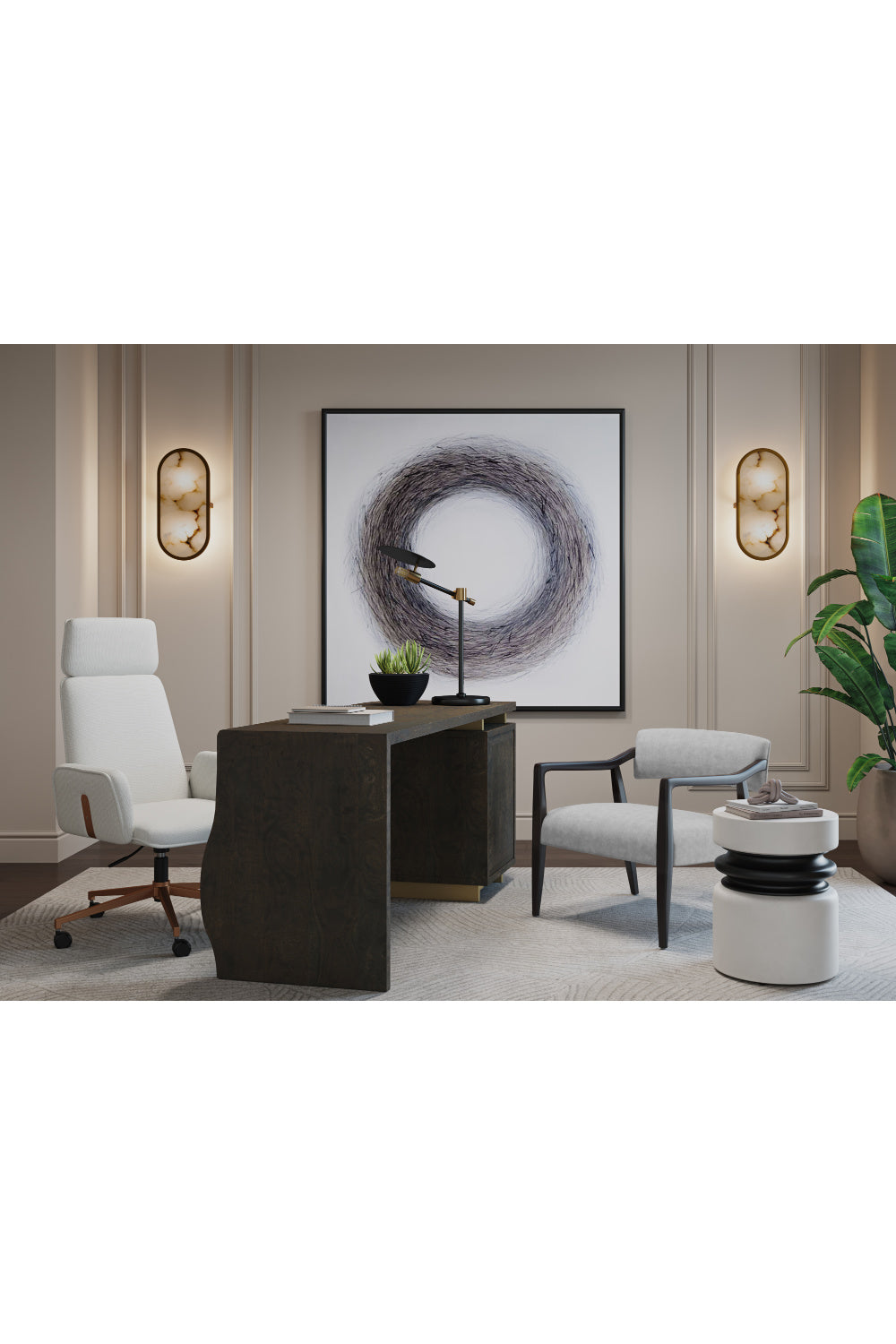 Modern European furniture - Curved Upholstered Office Chair - www.oroa.com | Oroa.com