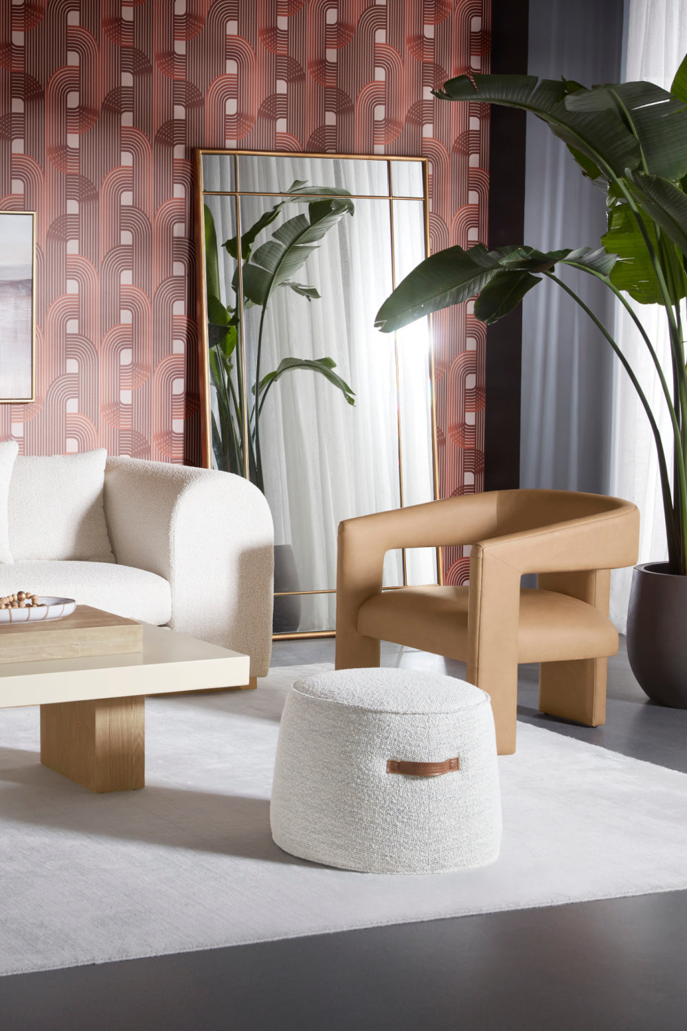 Modern European furniture - Ottoman with Decorative Handles - www.oroa.com | Oroa.com
