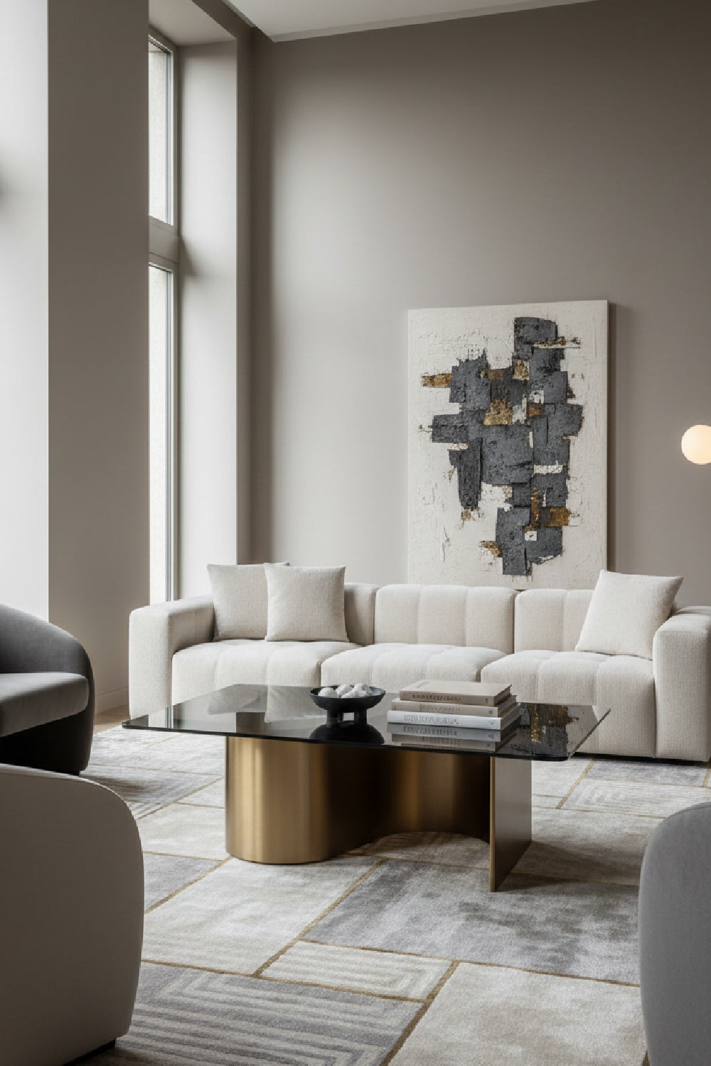 Modern European furniture - Gold S-Shaped Base Coffee Table - www.oroa.com | Oroa.com