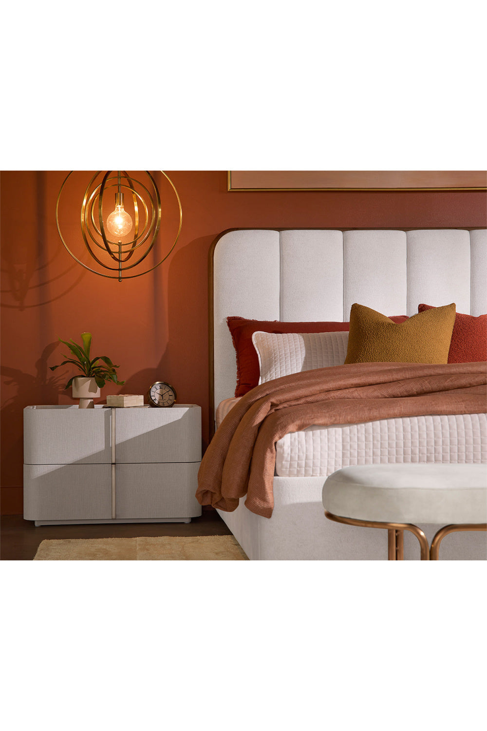 Modern European furniture - Leather-Look 2-Drawer Nightstand - www.oroa.com | Oroa.com