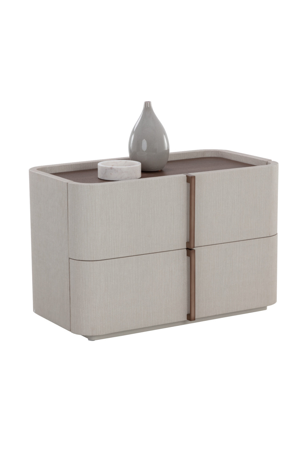 Modern European furniture - Leather-Look 2-Drawer Nightstand - www.oroa.com | Oroa.com