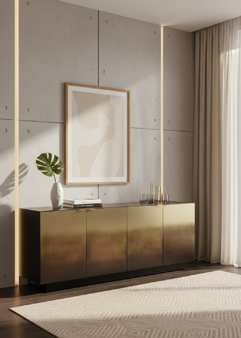 Modern European furniture - Bronze Ombre 4-Door Sideboard - www.oroa.com | Oroa.com