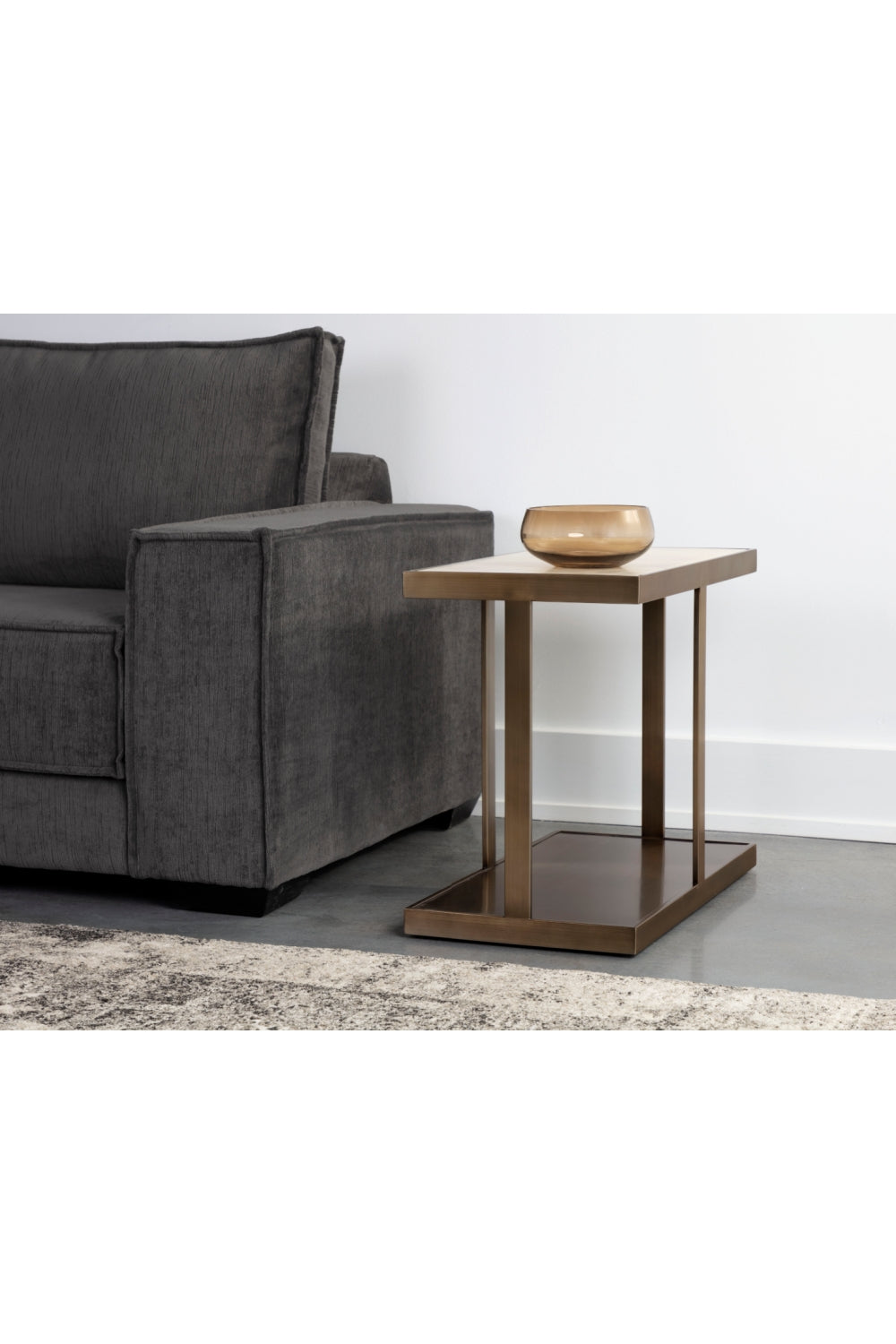 Modern European furniture - Gold Framed Marble Side Table - www.oroa.com | Oroa.com