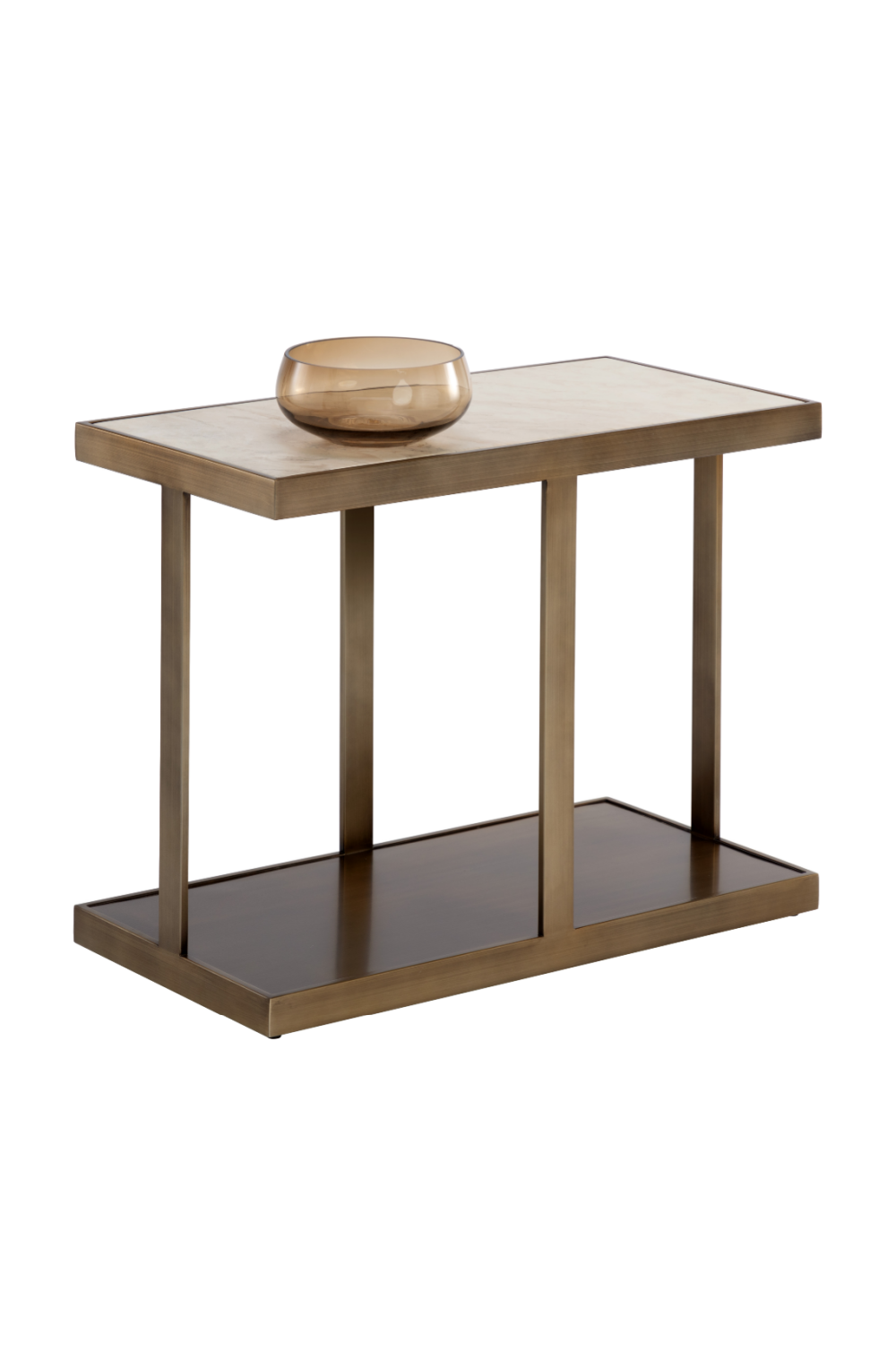 Modern European furniture - Gold Framed Marble Side Table - www.oroa.com | Oroa.com