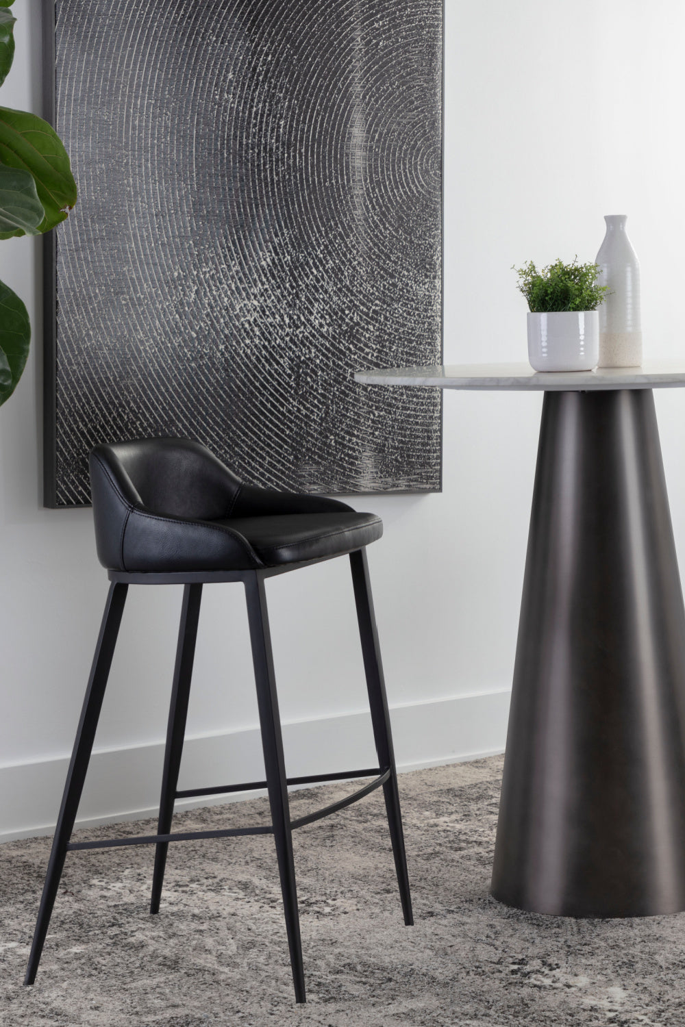 Modern European furniture - Low-Back Leather Look Bar Stool - www.oroa.com | Oroa.com