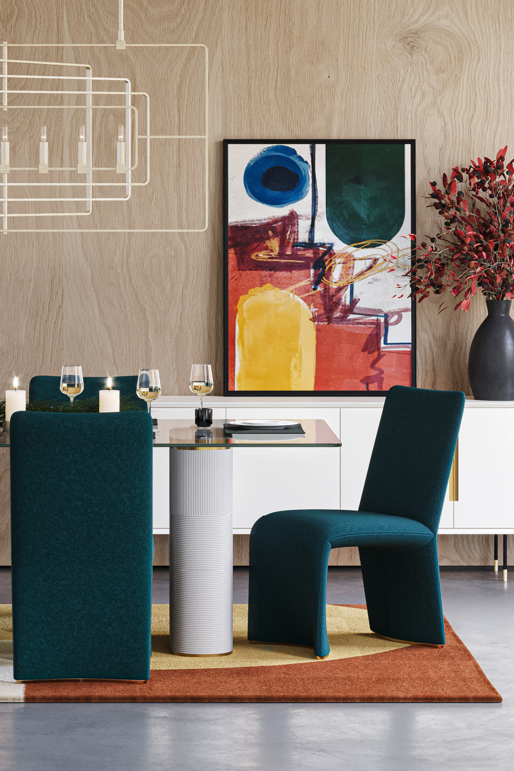 Modern European furniture - Fabric Upholstered Modern Dining Chairs (2) - www.oroa.com | Oroa.com