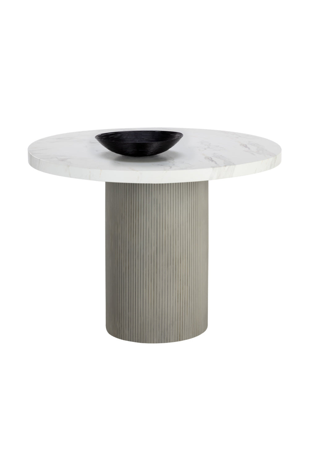 Modern European furniture - Round Marble-Look Indoor/Outdoor Dining Table - www.oroa.com | Oroa.com