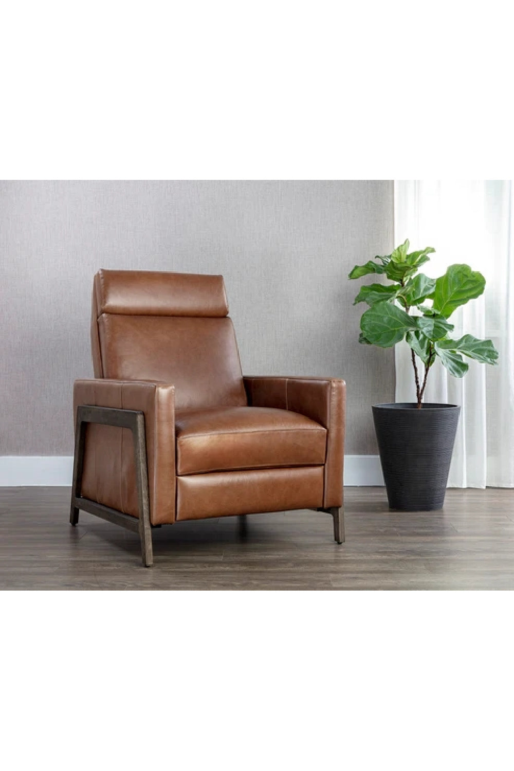 Modern European furniture - Brown Leather Recliner Chair - www.oroa.com | Oroa.com
