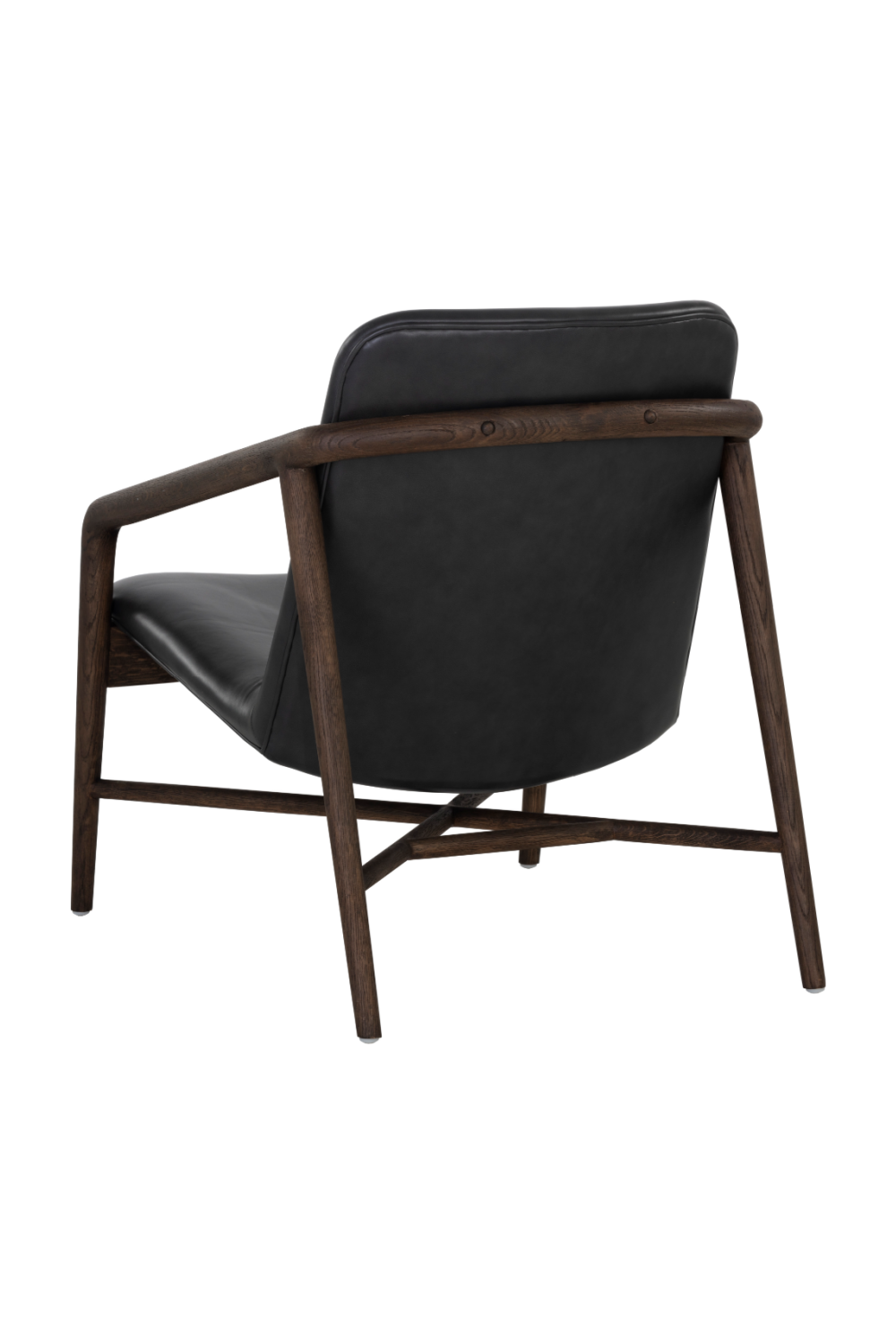 Modern European furniture - Black Leather Oak Lounge Chair - www.oroa.com | Oroa.com