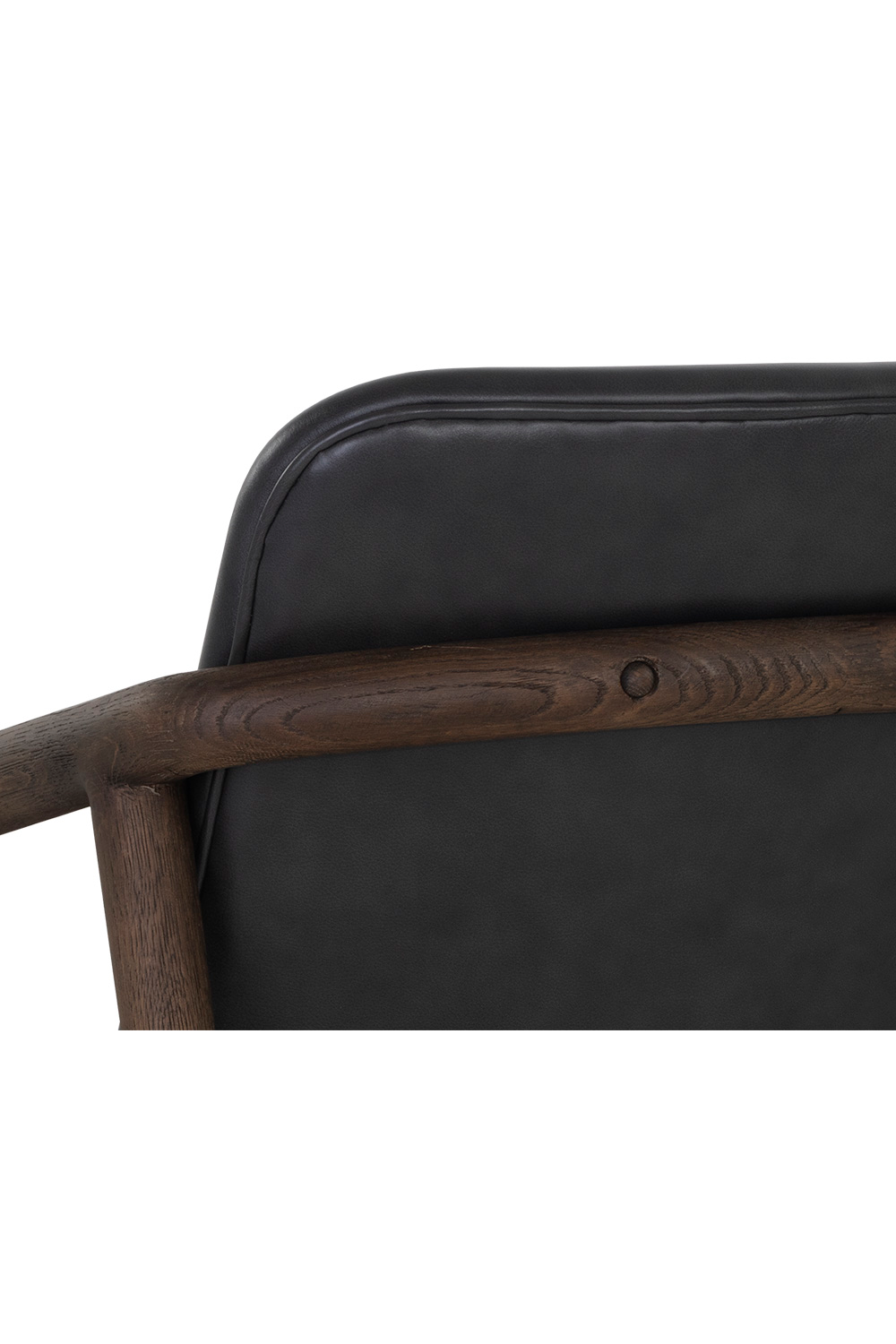 Modern European furniture - Black Leather Oak Lounge Chair - www.oroa.com | Oroa.com