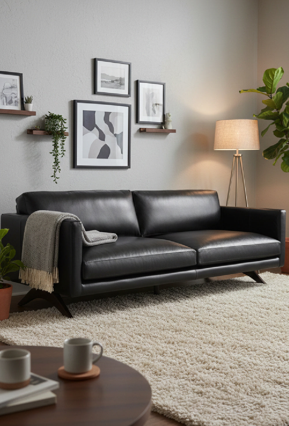 Modern European furniture - Retro-Inspired Leather Sofa - www.oroa.com | Oroa.com
