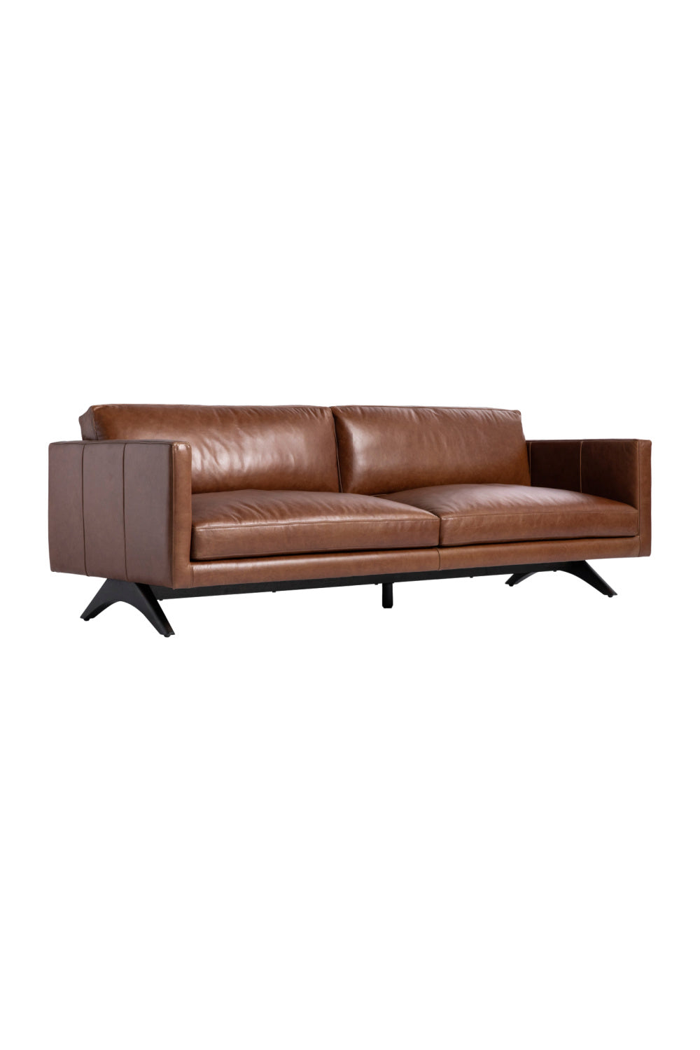 Modern European furniture - Oak‑Leg Leather Sofa - www.oroa.com | Oroa.com