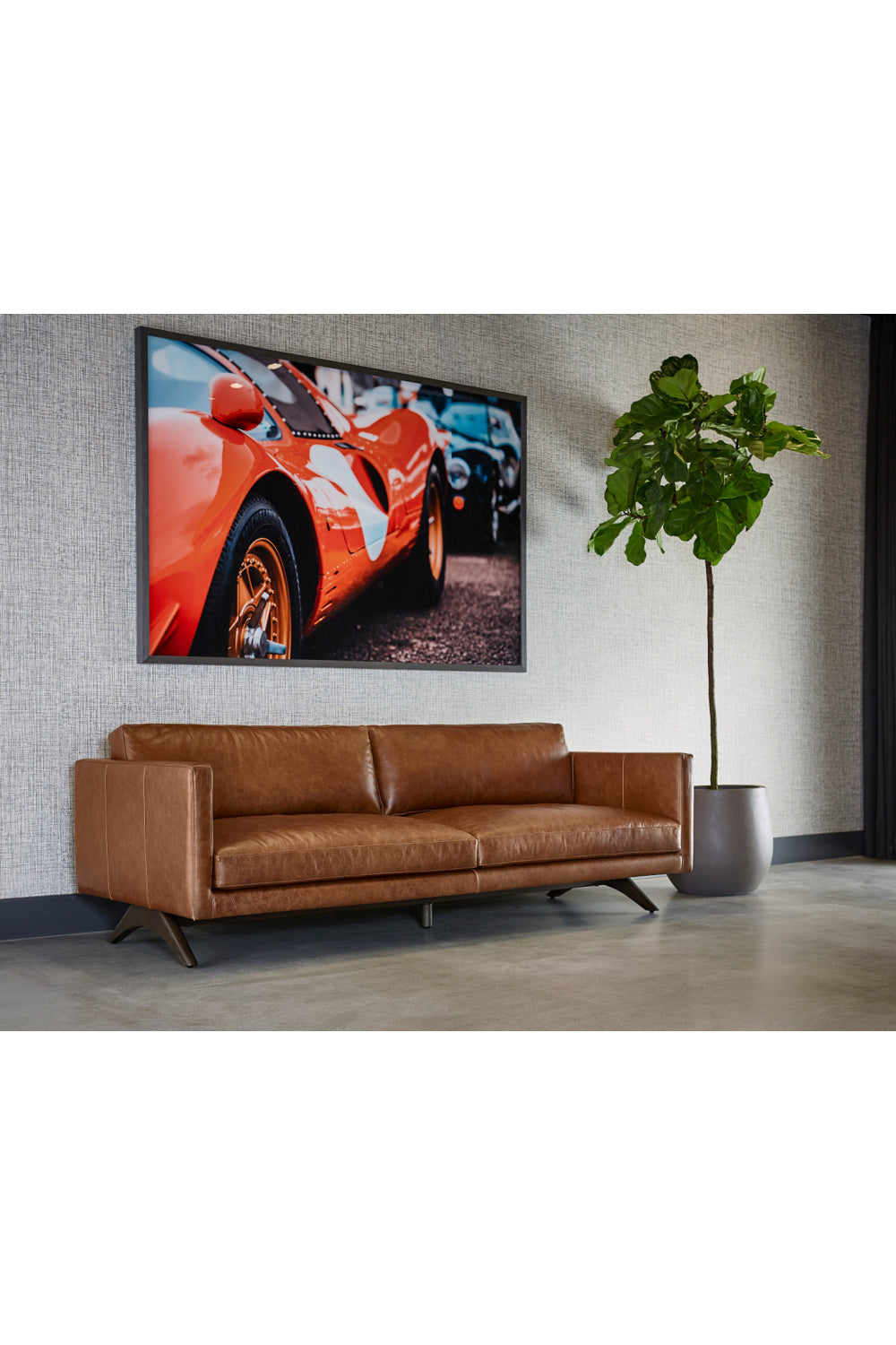 Modern European furniture - Oak‑Leg Leather Sofa - www.oroa.com | Oroa.com