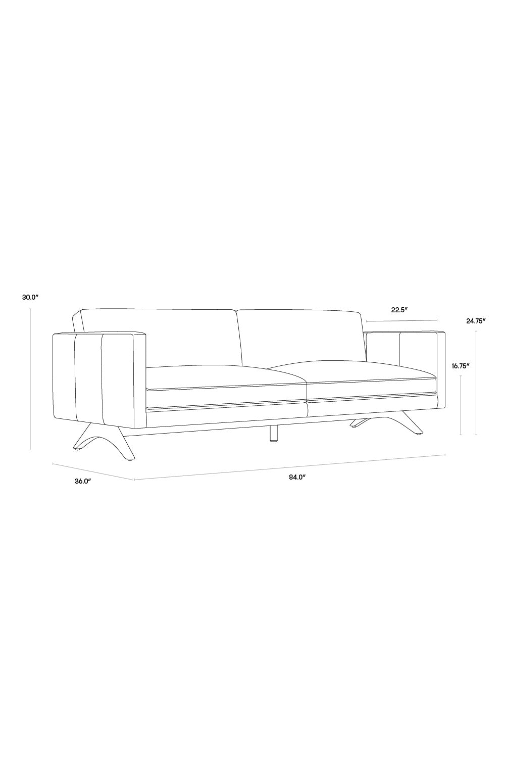 Modern European furniture - Oak‑Leg Leather Sofa - www.oroa.com | Oroa.com