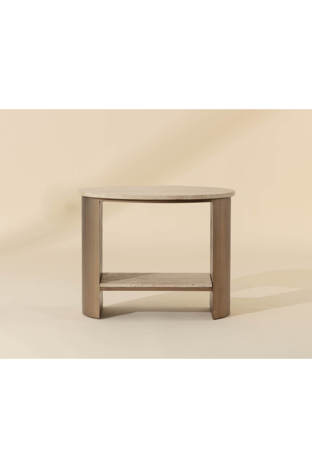 Modern European furniture - Oval Travertine Side Table - www.oroa.com | Oroa.com
