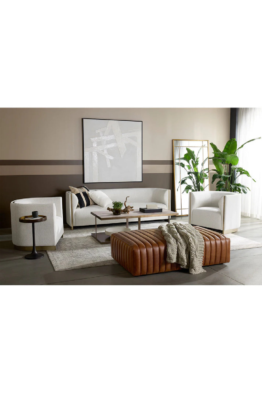Modern European furniture - Gold Inlay Curved Sofa - www.oroa.com | Oroa.com