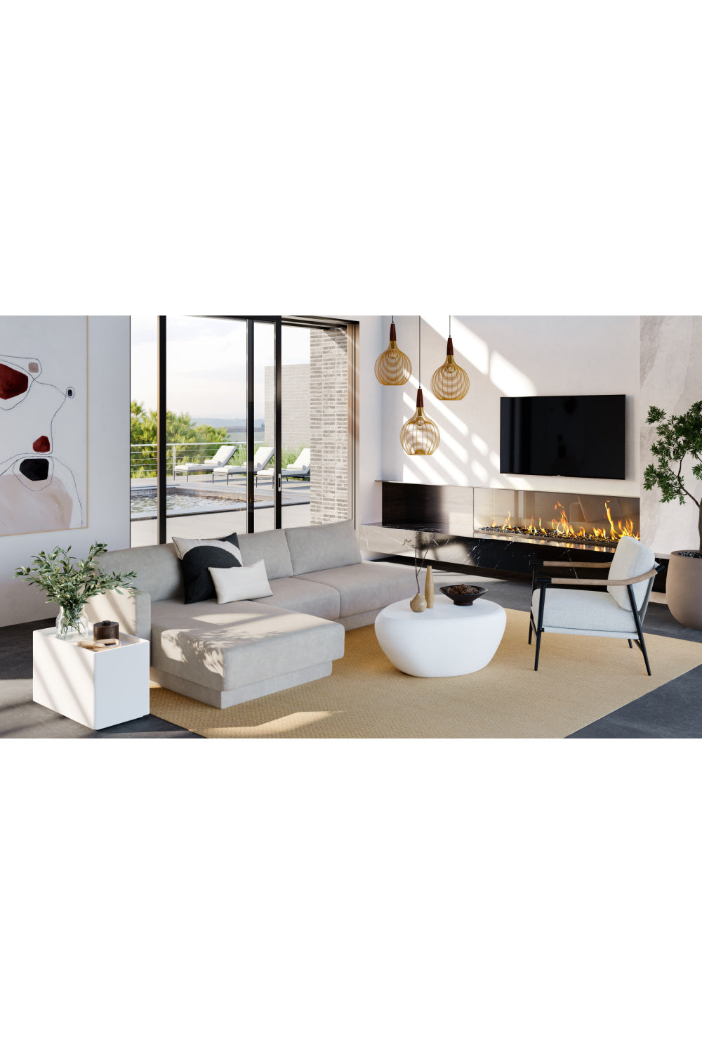 Modern European furniture - Sculpted Concrete Indoor/Outdoor Coffee Table - www.oroa.com | Oroa.com
