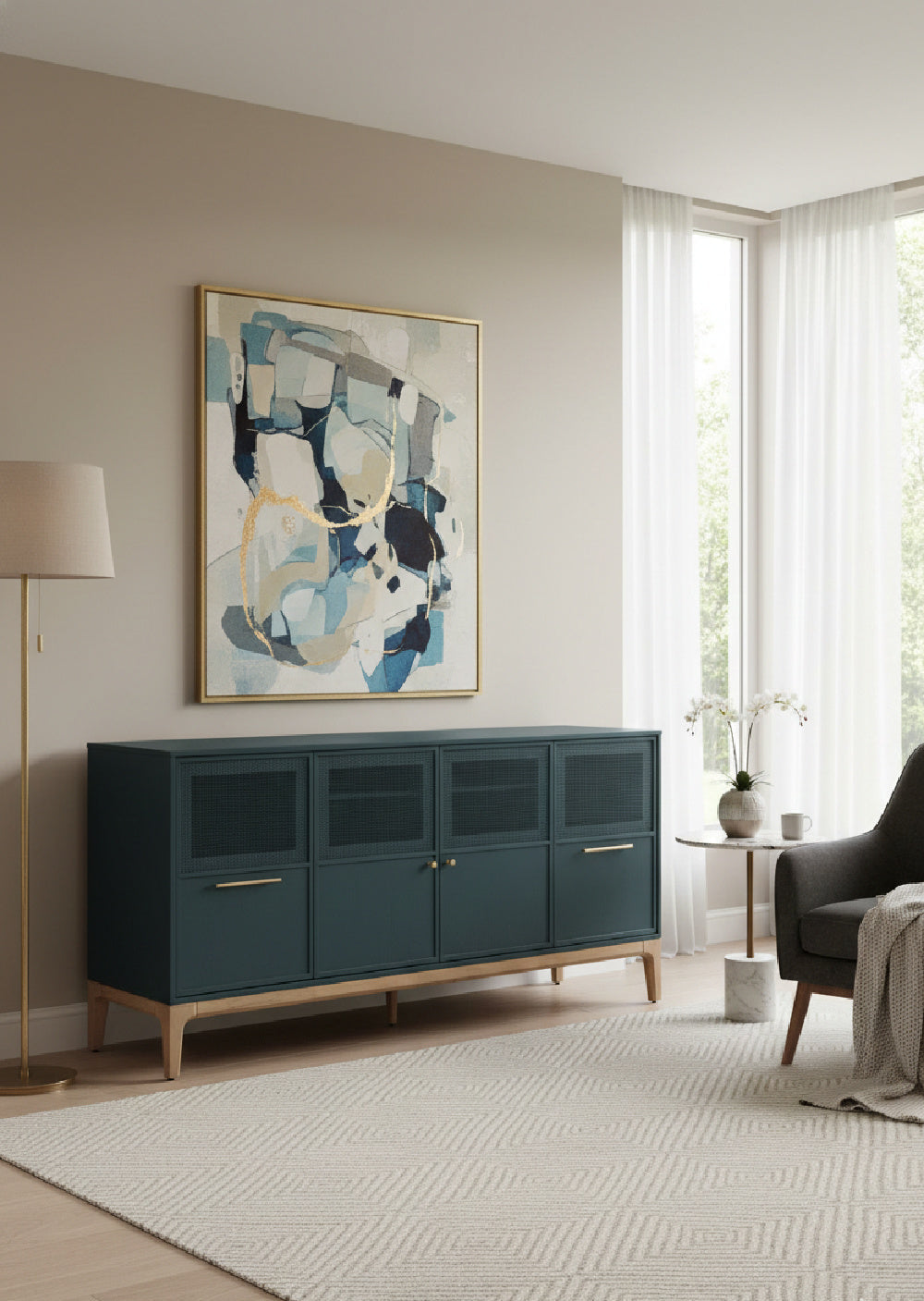 Modern European furniture - Teal Oak Sideboard - www.oroa.com | Oroa.com